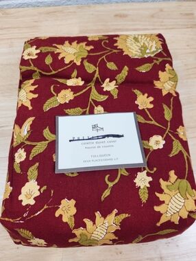 Pottery Barn Colette Full/Queen Duvet Linen Blend Floral NOS Cottage *Flaw*